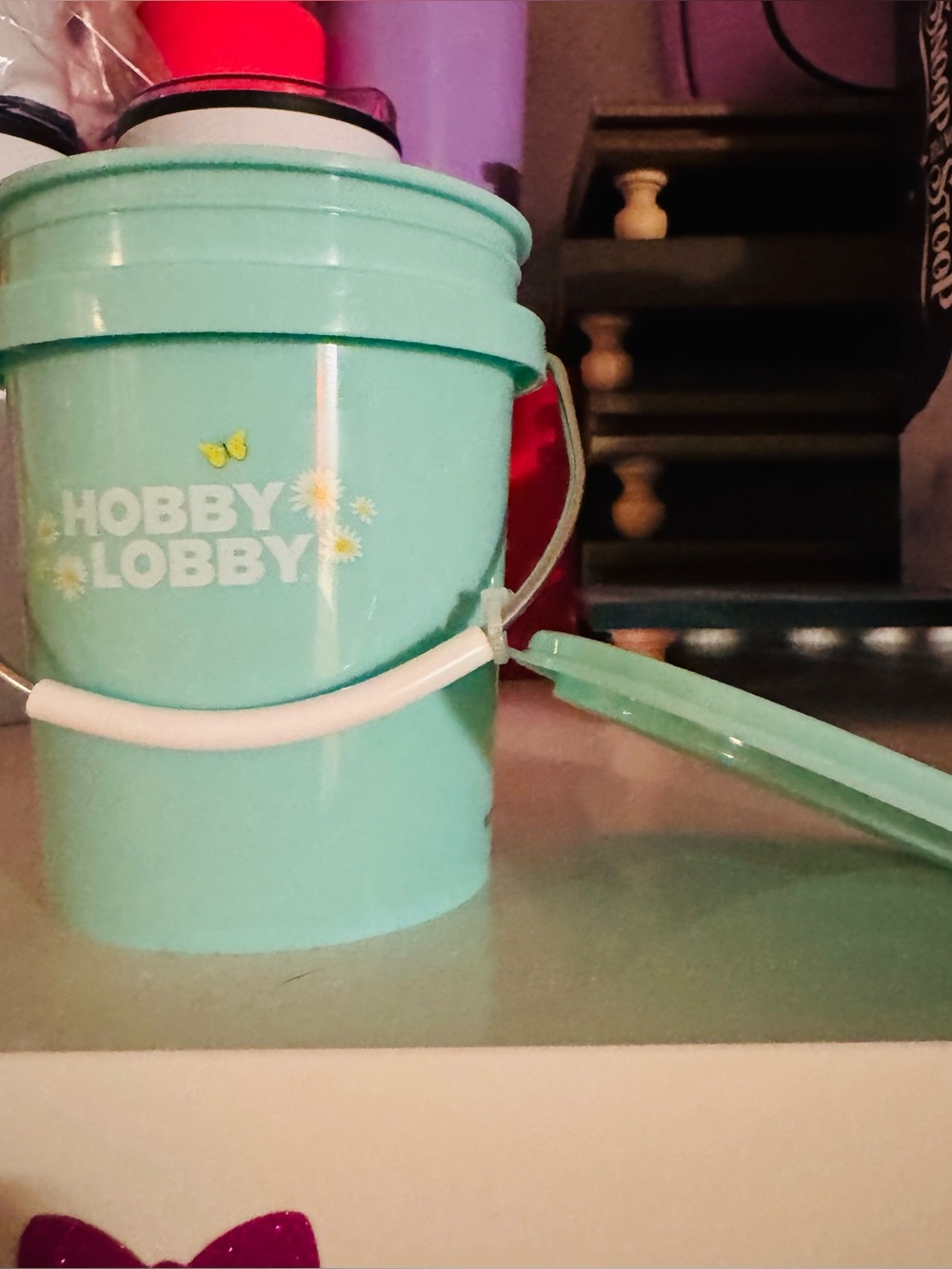 Hobby Lobby Mini Bucket Viral Collectible in seaform green color very cute!